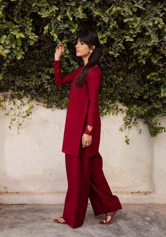 2 PC SOLID - Maroon