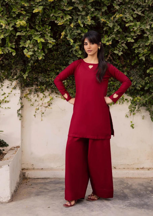 2 PC SOLID - Maroon