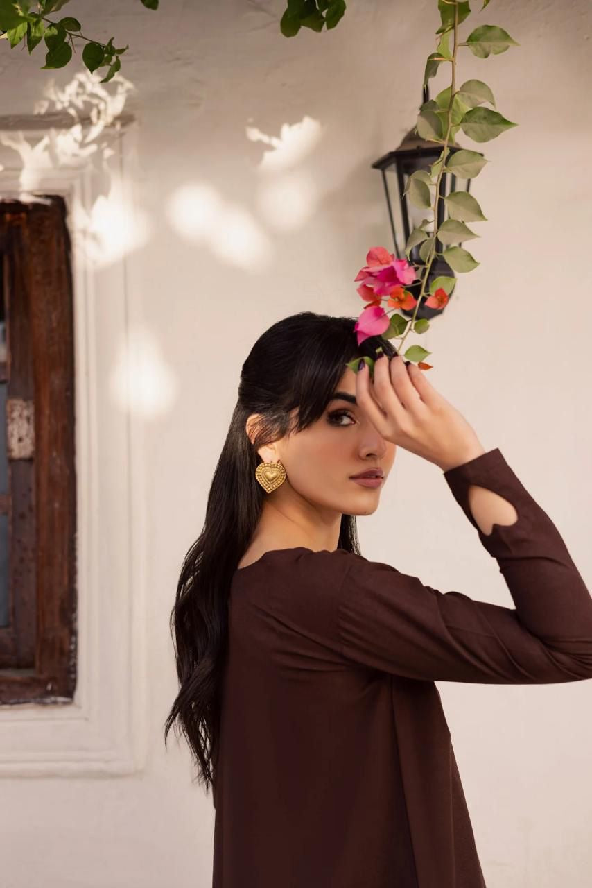 2 PC SOLID - Dark brown